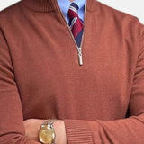 Benjamin | Herren Frühlings Half-Zip Pullover – Rost
