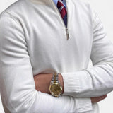 Benjamin | Herren Frühlings Half-Zip Pullover – Weiß