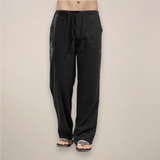 Matthias | Herren Relaxed Fit Hose mit Kordelzug Casual – Schwarz