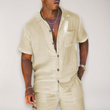 Julian | Herren Zweiteiliges Lässiges Sommer-Set – Beige