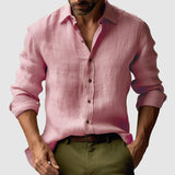 Josef | Herren Vintage-Hemd mit Knöpfen – Rosa