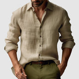 Josef | Herren Vintage-Hemd mit Knöpfen – Khaki