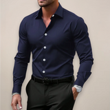 Moritz | Herren Langarmhemd im Smart-Style – Marineblau