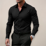 Moritz | Herren Langarmhemd im Smart-Style – Schwarz
