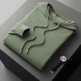 Malte | Herren Lässiger Strickpullover mit Kapuze – Grün