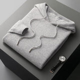 Malte | Herren Lässiger Strickpullover mit Kapuze – Grau