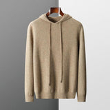 Malte | Herren Lässiger Strickpullover mit Kapuze – Beige