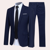 Jan | Herren Frühlings Zweiknopf Anzug Set – Marineblau
