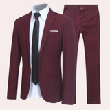 Jan | Herren Frühlings Zweiknopf Anzug Set – Rot