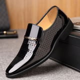 Klaus | Herren Frühling Slip-On Elegante Loafers – Schwarz Brogue