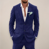 Konrad | Herren Zweiteiliges Einreihiges Anzug-Set – Blau