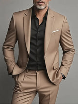 Florian | Eleganter Herren Frühjahrs Slim Fit Anzug – Khaki