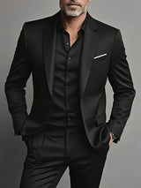 Florian | Eleganter Herren Frühjahrs Slim Fit Anzug – Schwarz