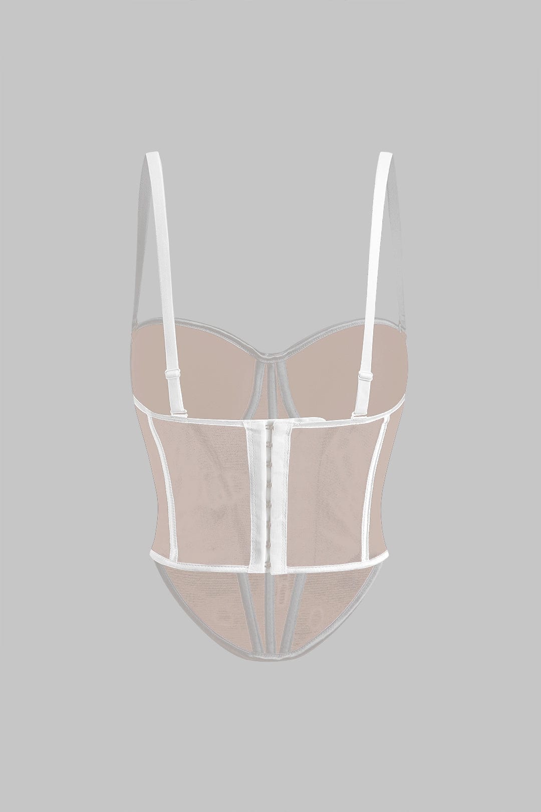 Cecilia | Elegantes Mesh-Korsett-Top mit Kontrastpaspeln