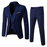 Elegantes 3-teiliges Herren-Set – Blazer, Hose & Weste im formellen, maßgeschneiderten Stil – Blau
