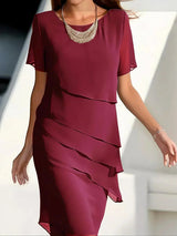 Midikleid Damen | Lagenlook & Figurschmeichelnd – Rot