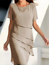 Midikleid Damen | Lagenlook & Figurschmeichelnd – Khaki