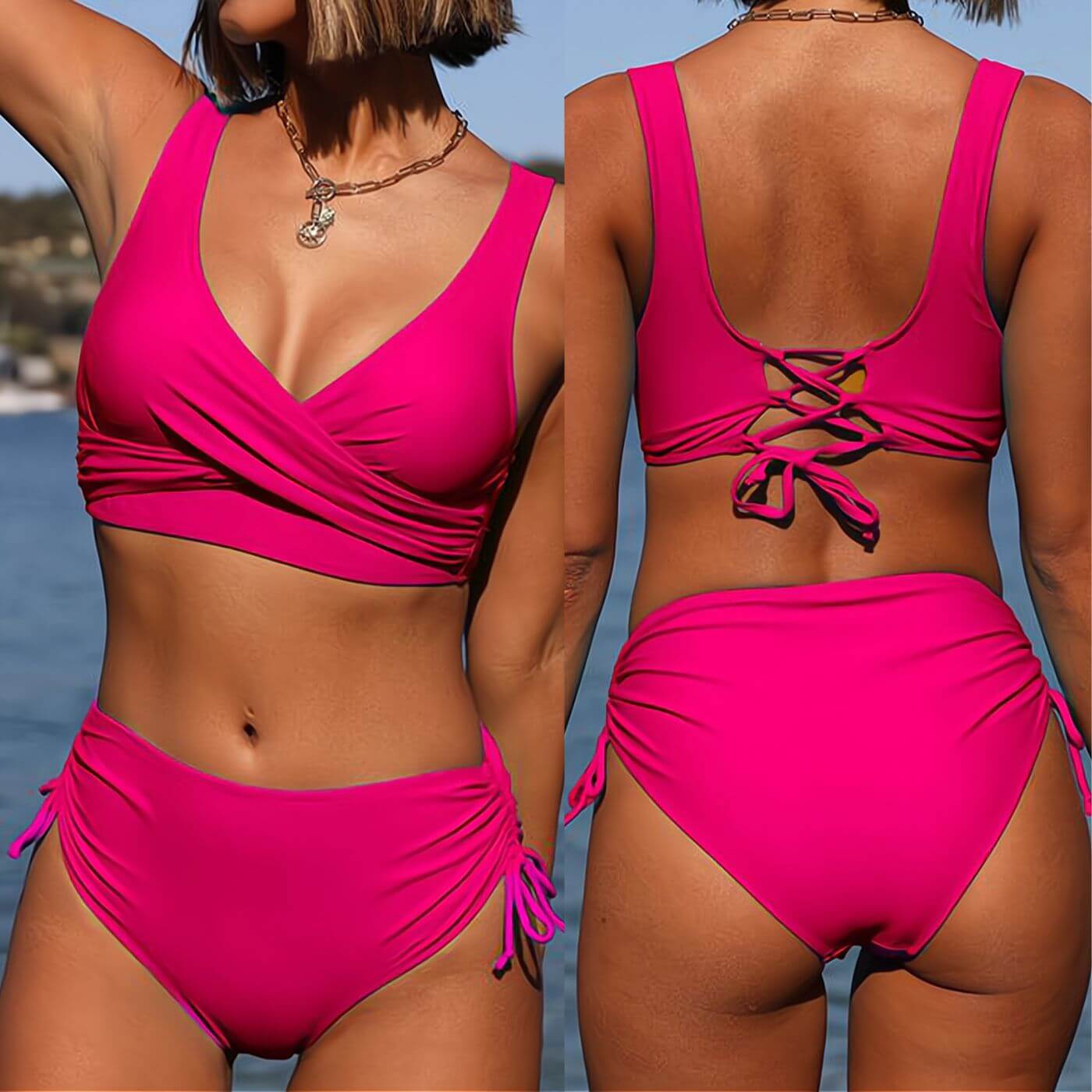 Mina – Sportliches Sommer-Bikini mit Kordelzug