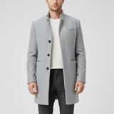 Minimalistischer Einreihiger Mantel - Loris – Grau