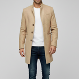 Minimalistischer Einreihiger Mantel - Loris – Beige