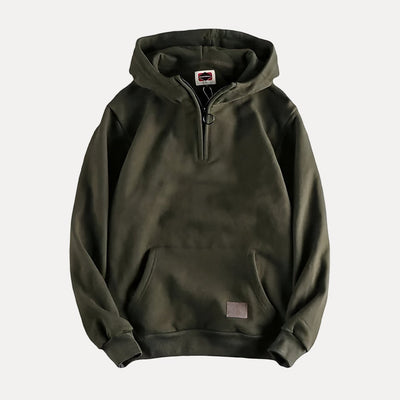 Minimalistisches Hoodie mit Halbzip und Tasche
