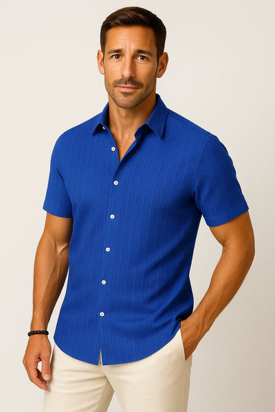 Modernes Kurzarmhemd mit Knopfleiste