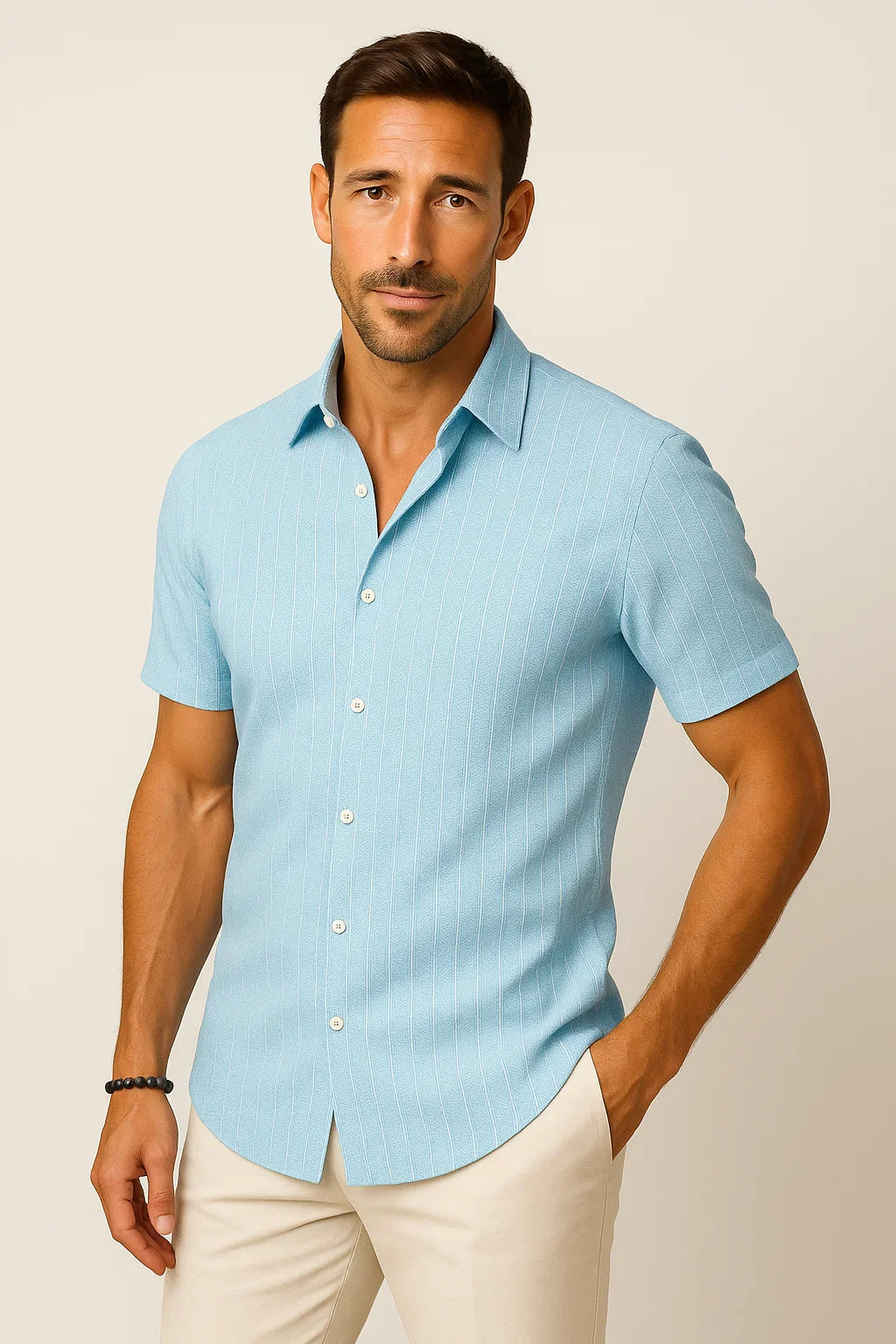 Modernes Kurzarmhemd mit Knopfleiste