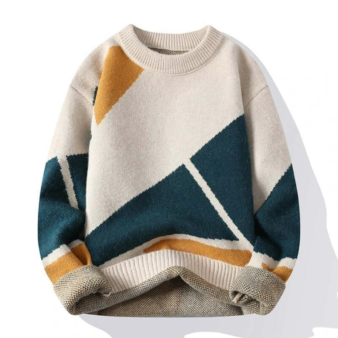 Modischer Strickpullover mit geometrischem Muster