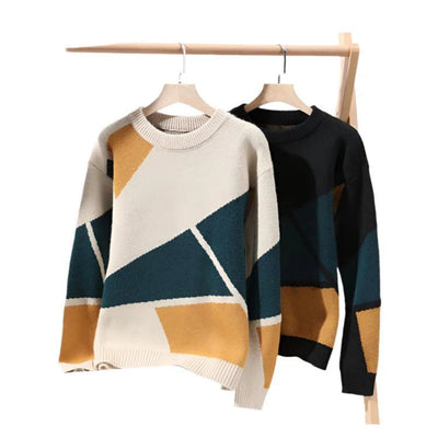 Modischer Strickpullover mit geometrischem Muster