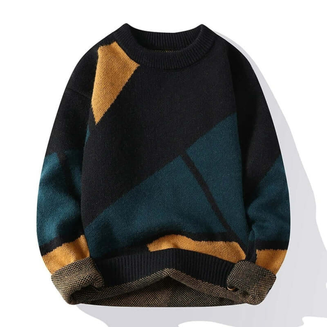 Modischer Strickpullover mit geometrischem Muster