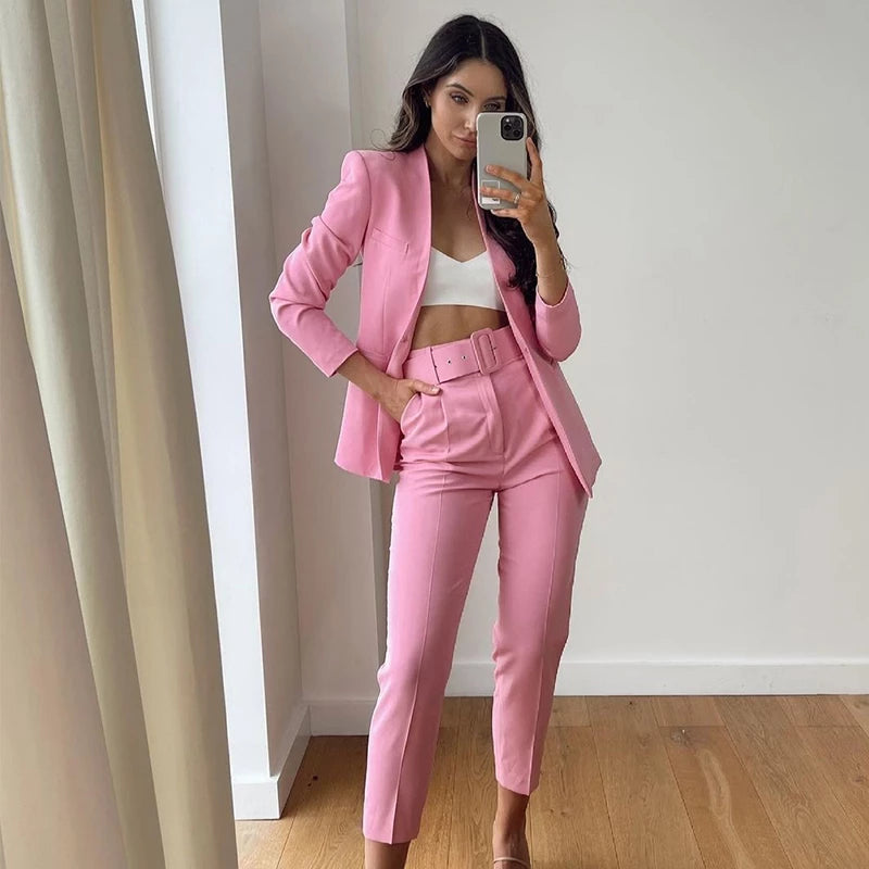 Lässige High-Waist-Hose Mit Gürtel Und Taschen Für Damen |  Perfekt für lässige Tage