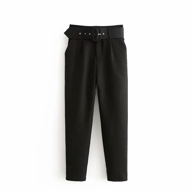 Lässige High-Waist-Hose Mit Gürtel Und Taschen Für Damen |  Perfekt für lässige Tage