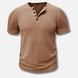 Muscle Fit T-Shirt Herren | Knopfleiste & Figurbetonter Sitz – Khaki