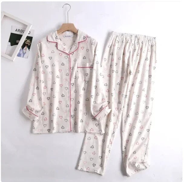 Bequemes Damen Pyjama-Set mit lebendigen Mustern | Zweiteiler