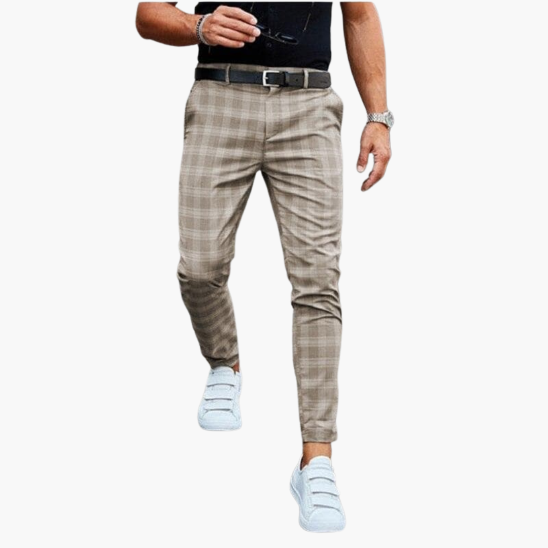 Karierte Business Herren Chinohose