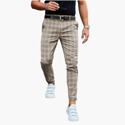 Karierte Business Herren Chinohose