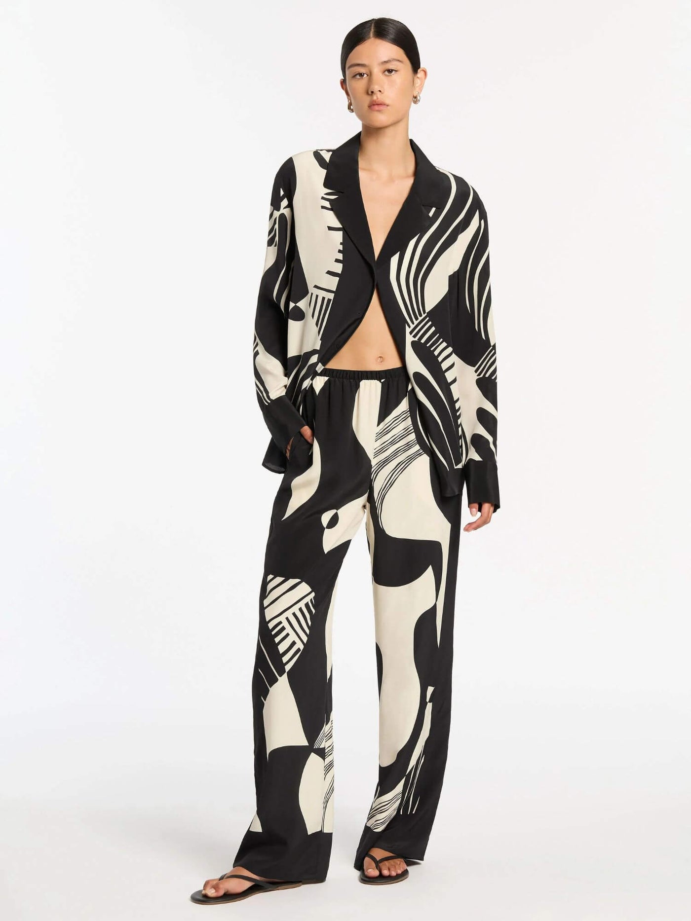 Natalie – Bluse mit Knopfleiste und Hose – Zweiteiliges Set