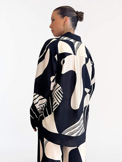 Natalie – Bluse mit Knopfleiste und Hose – Zweiteiliges Set