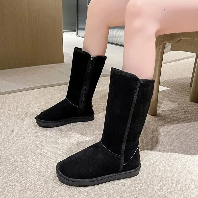 Bequeme Winter Knöchelstiefel mit Flacher Sohle und Reißverschluss für Damen | Ideal für das tägliche Tragen