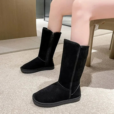 Bequeme Winter Knöchelstiefel mit Flacher Sohle und Reißverschluss für Damen | Ideal für das tägliche Tragen