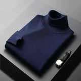 Edbert - Weicher Rollkragenpullover – Marineblau