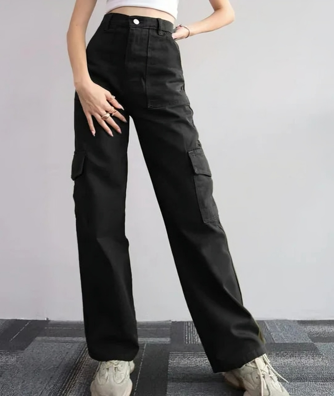Binnie® | Cargohose für Damen mit hoher Taille und weitem Bein