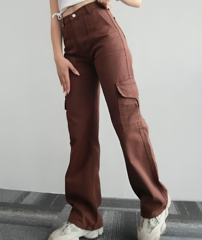 Binnie® | Cargohose für Damen mit hoher Taille und weitem Bein