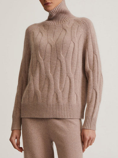 Daniela® | Eleganter Zopfmuster-Rollkragenpullover