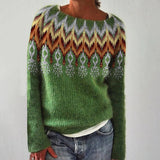 Norwegerpullover Damen | Pullover Norwegermuster | Traditionelles Design & wohlige Wärme – Hellgrün