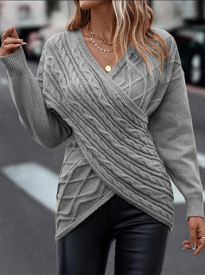 Strickpullover Pullover mit überkreuztem Detail