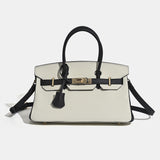 Jana | Damen Leder Schultertasche – Strukturierte Handtasche Rindsleder Crossbody für Büro 2026 – Panda-Farbe