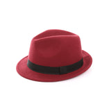 Damen Fedora-Hut mit Band – Weinrot