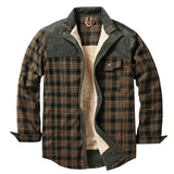 Herren Hemdjacke mit Karomuster und Taschen – Hellgrün