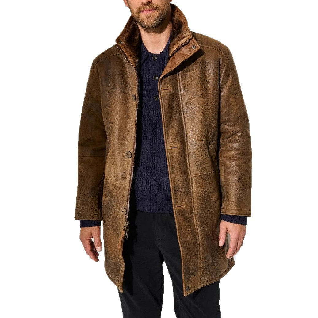 Herren hochwertige Lammfell-Langjacke Aliams